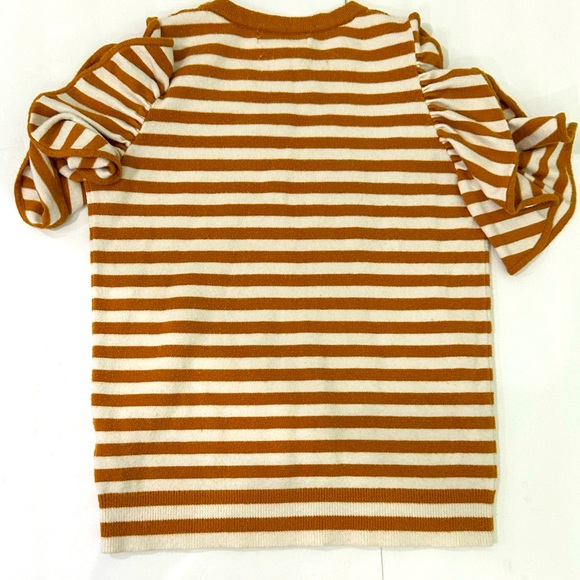 Anthropologie | Jillian flutter sleeve stripped sweater Top size medium - Picture 6 of 13